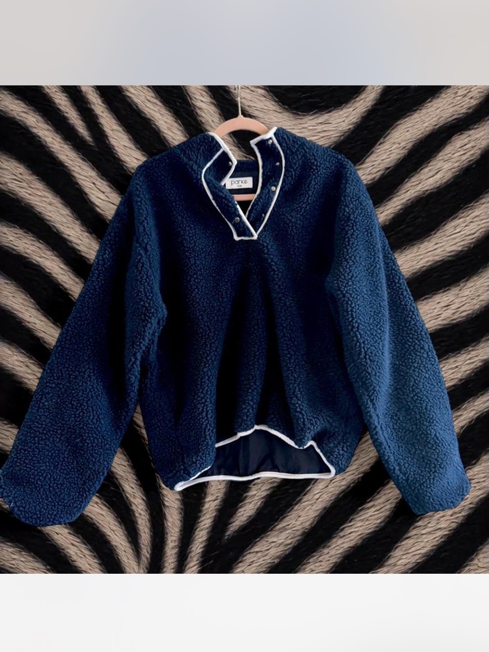 Parke Navy Sherpa Pullover